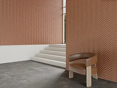 Background tile, Color orange, Style designer, Ceramics, 15x38 cm, Finish matte